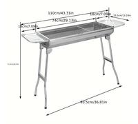 TEMU Parrilla grande de acero inoxidable para