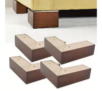 TEMU Patas de madera para muebles, elevadores de cama de L, patas para sofá, tocador, armario, mesa, pies para sofá, elevadores de muebles, elevadores de cama, paquete de 4