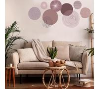 TEMU Pegatinas Circulares Abstractas, Adhesivos de Pared PVC Geométricos Modernos, Decoración Circular Boho Sencilla para Dormitorio, o de TV