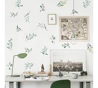 TEMU Pegatinas de hojas botánicas clásicas, adhesivos de policloruro de vinilo autoadhesivos y extraíbles, tema de plantas, desmontables, de un uso, forma rectangular para dormitorio, salón, estudio