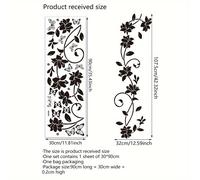 TEMU Pegatinas de pared autoadhesivas con mariposas florales negras para puertas de baño, bañeras y paredes de en dormitorios