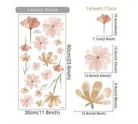 TEMU Pegatinas de Pared Florales con Hoja de Ginkgo Bohemio, Calcomanías Autoadhesivas para Decoración , , Dormitorio, Armario y Paredes de , de Pared DIY, Material de PVC