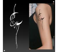 TEMU Pegatinas de tatuajes temporales que miden 2*6.4 pulgadas, 1-2 semanas, tatuajes de herbal, resistentes y al deslizamiento