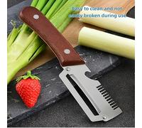 TEMU Pelador y rebanador de verduras de acero inoxidable de resistencia con cortador de cebollín - Herramienta de cocina multifuncional con hoja y mango ergonómico antideslizante