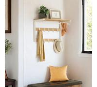TEMU Perchero de pared con 10 ganchos extraíbles, de ganchos y barra para colgar, para pasillo, dormitorio, baño, y