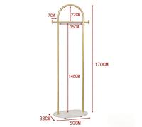 TEMU Perchero Dorado, Perchero Moderno con Estante, Perchero de Pie Resistente, Soporte de Metal para Abrigos con Ganchos para Boutique u Oficina