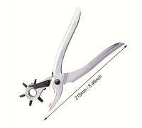 TEMU Perforadora de cuero, 6 tamaños de agujeros múltiples que cubren de 2 mm a 4.5 mm, para cinturones, collares de perro, ideal para cinturones, manualidades y fácil