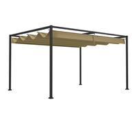 TEMU Pérgola deslizante retráctil Outsunny, 3 x 2 m, estructura de metal con epoxi anticorrosión, toldo de poliéster de densidad de 180 g/m², color caqui