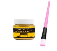 TEMU Pintura Acrílica Metálica en Colores Dorados y Plateados - No Tóxica, Desvanece, 100ml Pintura de para , Pintura, Manualidades, Ideal para , Madera, Arcilla, Tela y Suministros de Artesanía