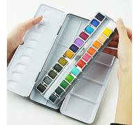 TEMU Pintura Acuarela de 24 Colores, Juego de Pintura Acuarela Lavable, Suministros de Pintura Profesionales, Adecuado para Adultos y Artistas