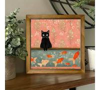 TEMU Pintura enmarcada 2D, 8X8 pulgadas, logo, ideal para baño, comedor, cocina, , regalo para familiares y , placa y letreros decorativos, Pascua, Día de la