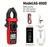 TEMU Pinza amperimétrica digital Aicevoos, corriente de 600A, 6000 cuentas, voltaje , automático, multímetro True RMS, NCV, , capacitancia, resistencia