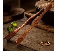 TEMU Pinza de cocina resistente a altas temperaturas de madera para filete de comida fruta pan frito herramienta de pinza de 1