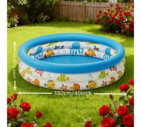 TEMU Piscina Inflable con de Vibrantes - Fácil de Inflar, Duradera para Uso y de Ocio en el Jardín