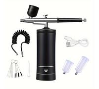TEMU Pistola de aerógrafo para uñas con compresor, aerógrafo portátil para uñas, maquillaje, pintura, pistola de pulverización de aire, inyector de oxígeno, kit de aerógrafo