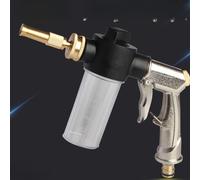 TEMU Pistola de de coches de presión para el hogar con boquilla de cobre y depósito de espuma: Ideal para la limpieza de coches y aplicaciones de riego de jardines
