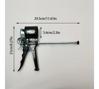 TEMU Pistola de pegamento para vidrio, pistola adhesiva de aleación de aluminio, pistola de y calafateo conveniente ahorra de obra, pistola de pegamento de empuje de dual