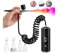 TEMU Pistola de pintura automática de , set de aerógrafo inalámbrico portátil para peluquería, decoración de uñas, decoración de pasteles, cosméticos, modelismo