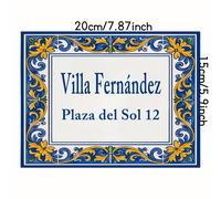 TEMU Placa de Dirección Español Personalizada - Letrero de y Apellido, Placa de Número para Exterior Adecuada para Entrada, Montaje en Pared con Texto en Español (No)