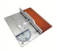 TEMU Placa de inserción de aluminio para mesa de enrutador, tablero abatible eléctrico para fresado de madera con ingletadora, calibrador y juego de guías para carpintería