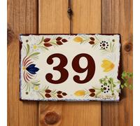 TEMU Placa de Número de Casa Acrílica Vintage Personalizable, Diseño de Estampado Floral Personalizado, Letrero de Dirección para Decoración Exterior del Hogar