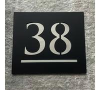 TEMU Placa de Número de Casa Personalizada en Acrílico con Láser - Letrero de Dirección con y Números, Señalización Duradera de Plástico para Pared Exterior, Grabable con Láser para Hogar