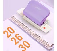 TEMU Plancha de Encuadernar Manual con Perforadora de 6 Agujeros Adecuada para Papel A4, B5 y A5, de Encuadrar 5 Hojas, en Color Lavanda