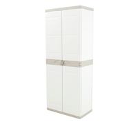 TEMU PLASTIKEN Armario con Escobero, Oficina , , Garaje, 70x44x176 Color Crema