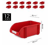 TEMU PLASTIKEN Pack 12 Unidades Gaveta Apilable 16 cm x 25 cm x 13 cm. Organizador Tornillos, Cajones Apilables, de plástico.