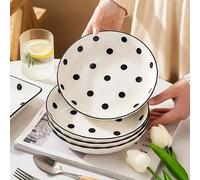 TEMU Platos de Cena Cerámicos para el Hogar con Vintage, para Microondas/Lavavajillas, Artesanía Esmalte, Decoración para el Hogar y Esenciales de Cocina