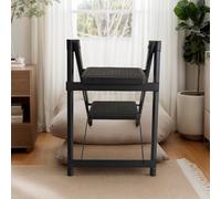 TEMU Plegable de Hierro Multifuncional con 2 Escalones, Pedales Antideslizantes y , y Portátil, Adecuada para Hogar, Cocina, Oficina, Plataforma Ancha