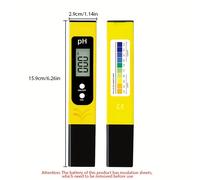 TEMU Pluma Probadora de pH Portátil Cloud Prime PH04 - Precisión Digital 0.01, Amarilla, Batería para Pruebas de Calidad del Agua Interior, Laboratorios y Acuarios, Analizador de Agua de Piscina