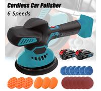 TEMU Polidor Inalámbrico para Autos, Máquina de 6 Pulgadas 1800-6000 RPM, Base de 145mm con 2 Baterías 3.0Ah y Kit de 23 Piezas para Detallado Automotriz
