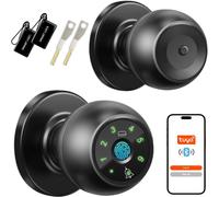 TEMU Pomo de Puerta Inteligente con Digital, Cerradura con Timbre, 4 Formas de Desbloqueo: Digital, Tarjeta IC, y Llave de Respaldo, Cerradura de Entrada sin Llave para Dormitorio, , Casa de