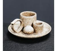 TEMU Porta Incienso 4 en 1, Soporte para y Palo Santo, Porta Varillas de Incienso y Velas, Cenicero de Cerámica para Meditación y