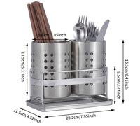 TEMU Porta Palillos de Acero Inoxidable, Jaula para Palillos con Drenaje para el Hogar, Organizador de Palillos para Cocina, para Palillos