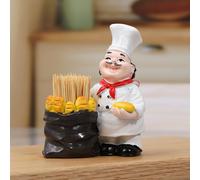 TEMU Porta Palillos de Resina en Chef - Diseño de Pan para Encimera para Decoración de Cocina y Comedor