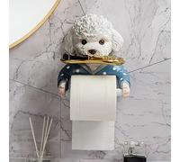 TEMU Portarrollos de papel higiénico de pared con forma de animal, para baño y cocina - Instalación sin taladro, dispensador de papel en rollo de resina, estante de pared adhesivo para rollos (Resina)