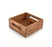 TEMU Portavasos cuadrado de madera de mango con punta para decoración de restaurantes, cocinas y bares