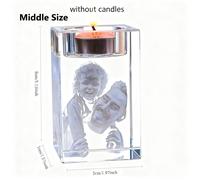TEMU Portavelas de Cristal Grabado Personalizado con Tu Foto, Soporte para Velas Personalizado, Regalo // Queridos, Regalo de /Fiestas