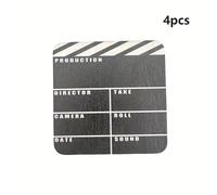 TEMU Posavasos de madera con forma de tablero de de , cuadrados para mesa de comedor y cocina, almohadillas térmicas de madera para café, paquete de 4