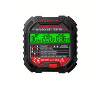 TEMU Probador de Enchufes HT107D, Detección de Voltaje AC, Prueba de RCD, Enchufe EU, Comprobación de Polaridad y , Herramienta Profesional