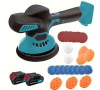 TEMU Pulidora/Abrillantadora Inalámbrica de 380 W, 18 V, para Coche con 6 Velocidades , para Batería Makita de 18 V X2, con 24 Accesorios, para Cuidado de Coches, y Lijado de Muebles