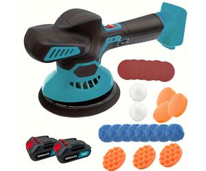 TEMU Pulidora Inalámbrica Compatible con Batería Makita X2, Pulidora de Coche Inalámbrica de 18V con 24 Accesorios y 6 Velocidades , Ideal para Pulir, Lijar, Cuidado de Autos, Muebles, Batería