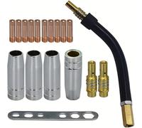 TEMU Punta de MB15 15AK .035" 0.9mm M6 & Soporte de Puntas, Difusor, y Cuello de para de Soldadura MIG MB15 15AK - 18 Piezas