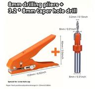 TEMU Punzón Manual de 8mm/10mm con Agujero - Juego de Alicates y Brocas Avellanadoras para Carpintería, Broca de Vástago de 8mm, Ideal para Ocultar Agujeros de Tornillos en Tableros de Madera