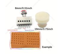 TEMU Punzones de M8 con espaciado de 4/5/6/8 mm para perforar cuero, para prensa manual, perforado , costura, corte, herramientas de punzonado de cuero