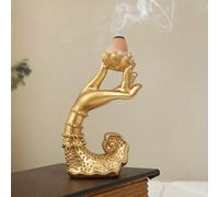 TEMU Quemador de Incienso Elegante para - Resina, Estilo Decoración Navideña y Halloween en el Hogar o Sala Meditativa. Figuras Coleccionables con Temática