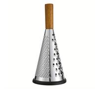TEMU Rallador de 3 lados para verduras de acero inoxidable SHAON, cortador de queso con mango de madera, gadget de cocina multiusos para melones y frutas, vertical, melones