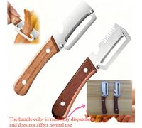 TEMU Rallador y rebanador de acero inoxidable Premium de 2 piezas, pelador de multifuncional de resistencia, adecuado para pelar caña de , , fiestas, camping y picnic, color aleatorio